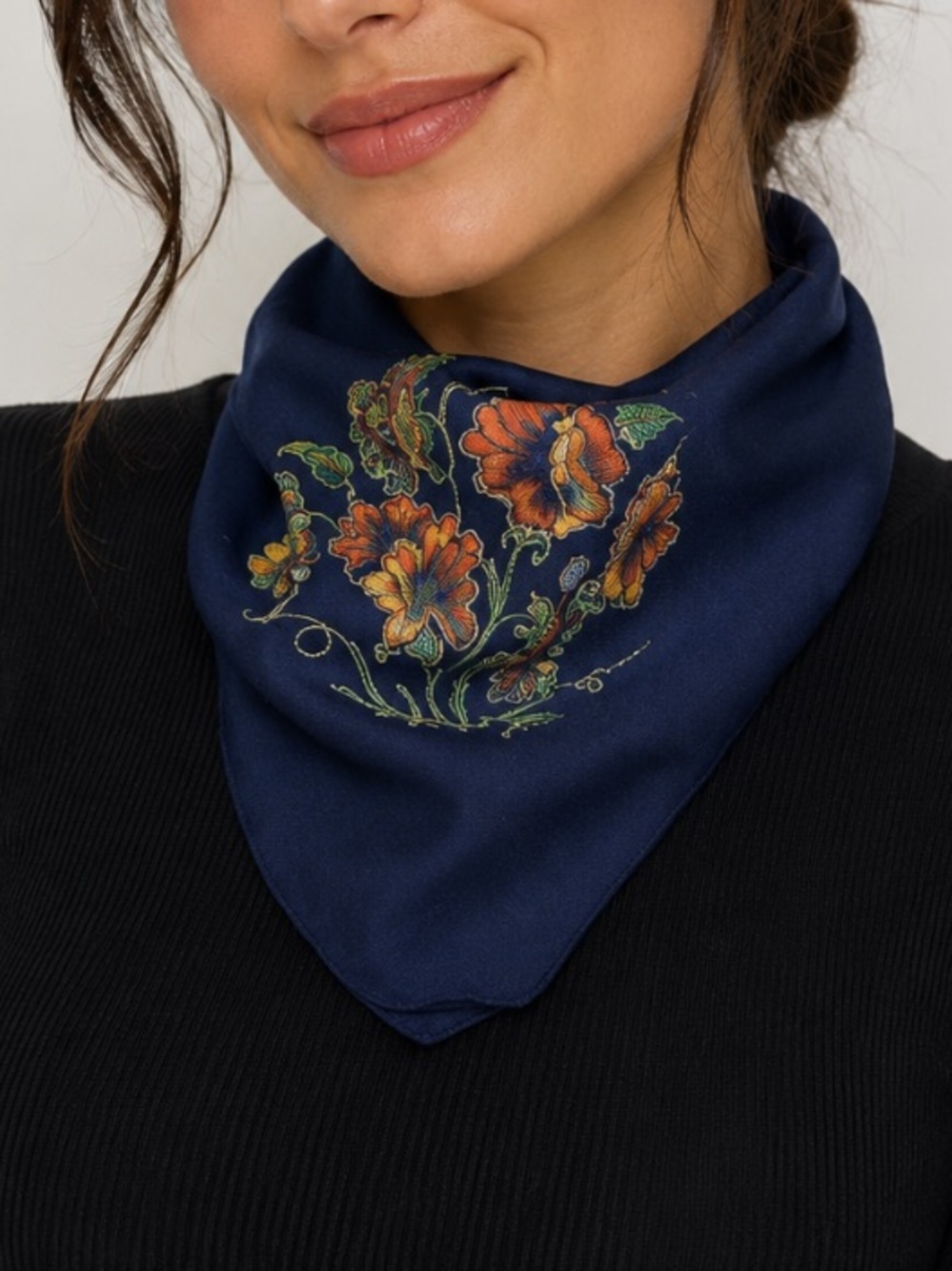 Vintage Silk Hand Painted Scarf